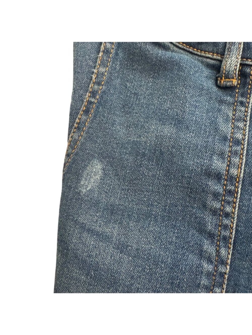 Indigo Blue 90's Style Distressed Navy Denim Y2K Dungarees Streetwear Overalls L - Picture 10 of 14